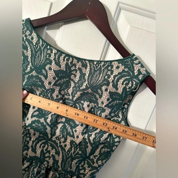 ZARA XS Green Lace Tulip Dress Sleeveless Backless Lined Fit Flare Sheath Boho - Picture 13 of 13